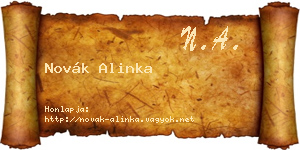 Novák Alinka névjegykártya